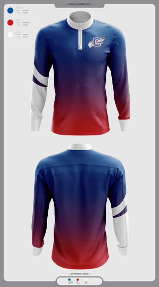 Quarter Zip Jacket, Cleveland Blue Raiders, Track & Field, Teamtime, Team time, sublimation, custom sports apparel, team uniforms, spirit wear, spiritwear, sports uniforms, custom shirts, team store, custom team store, fundraiser sports, apparel fundraiser