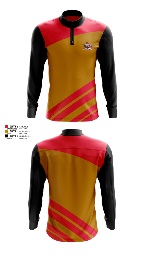 Quarter Zip Jacket, Cesar Chavez Titans Tennis, Tennis, Teamtime, Team time, sublimation, custom sports apparel, team uniforms, spirit wear, spiritwear, sports uniforms, custom shirts, team store, custom team store, fundraiser sports, apparel fundraiser