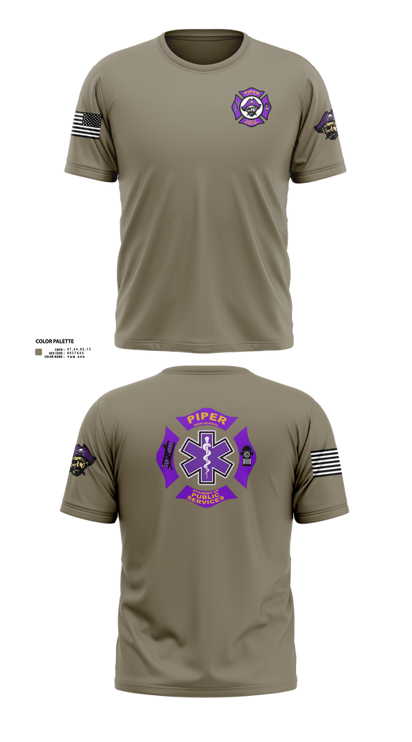 Short Sleeve Performance Shirt, Piper High School Public Services Academy, Fire Department, Teamtime, Team time, sublimation, custom sports apparel, team uniforms, spirit wear, spiritwear, sports uniforms, custom shirts, team store, custom team store, fundraiser sports, apparel fundraiser