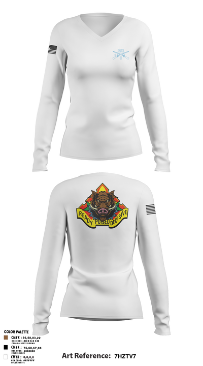 C 1-252 AR 38347567 Women's Long Sleeve V-neck Shirt - 106