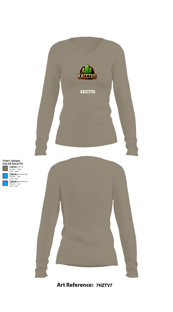 Womens Long Sleeve Vneck Shirt, Kacctus, E-Sports, Teamtime, Team time, sublimation, custom sports apparel, team uniforms, spirit wear, spiritwear, sports uniforms, custom shirts, team store, custom team store, fundraiser sports, apparel fundraiser