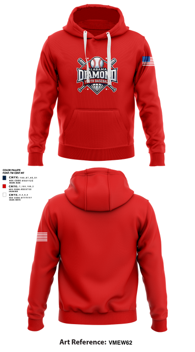 Alabama Diamond Youth Baseball 34695198 Hoodie - 4