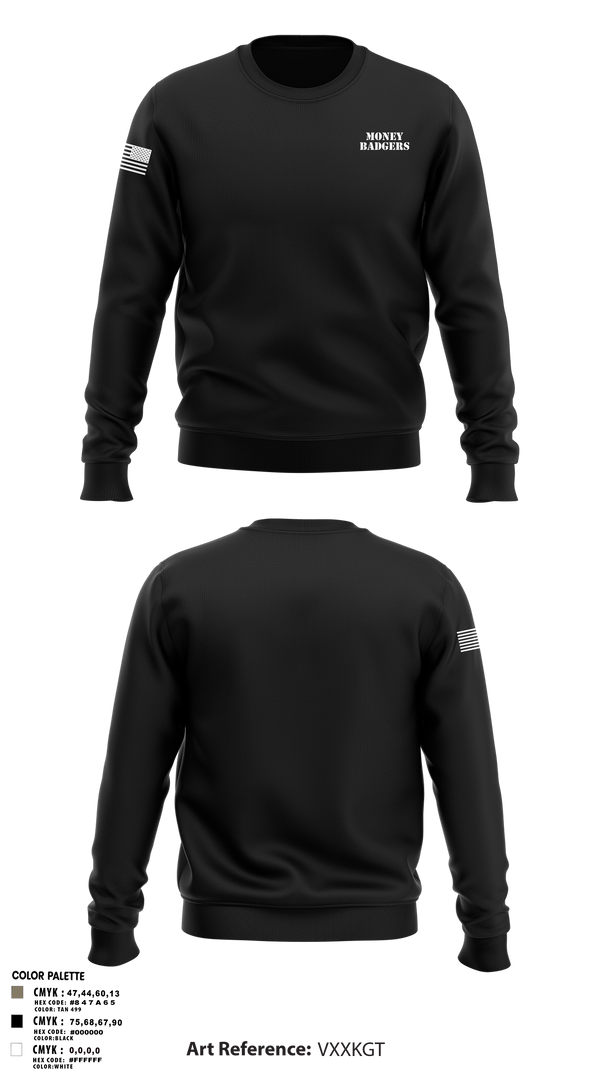 Crew Neck Sweatshirt, MONEY BADGERS, , Teamtime, Team time, sublimation, custom sports apparel, team uniforms, spirit wear, spiritwear, sports uniforms, custom shirts, team store, custom team store, fundraiser sports, apparel fundraiser