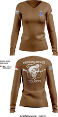 Pershing Rifles Troop L-1 10347059 Women's Long Sleeve V-neck Shirt - 150