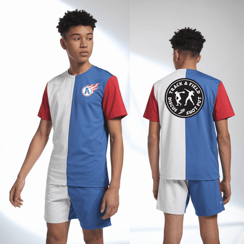 Short Sleeve Performance Shirt, Blue comets, Track & Field, Teamtime, Team time, sublimation, custom sports apparel, team uniforms, spirit wear, spiritwear, sports uniforms, custom shirts, team store, custom team store, fundraiser sports, apparel fundraiser