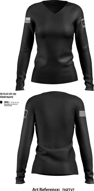 Hays County Sheriff’s Office 39669531 Women's Long Sleeve V-neck Shirt - 200