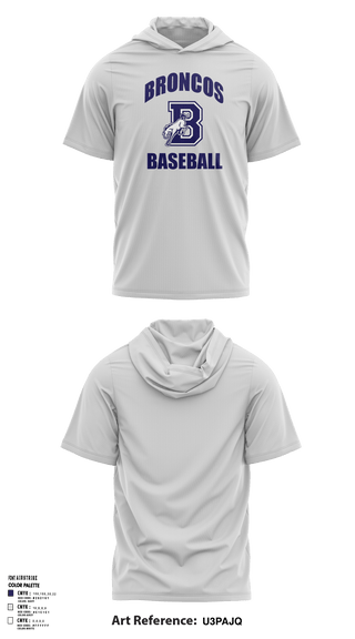 Short Sleeve Performance Shirt with hood, Burrillville High School Broncos Baseball, Baseball, Teamtime, Team time, sublimation, custom sports apparel, team uniforms, spirit wear, spiritwear, sports uniforms, custom shirts, team store, custom team store, fundraiser sports, apparel fundraiser