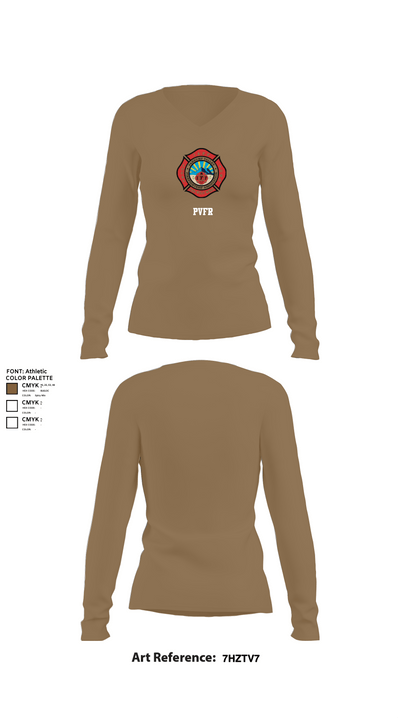 PVFR 80552354 Women's Long Sleeve V-neck Shirt - 2