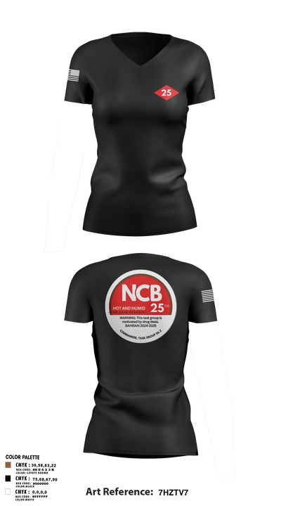NMCB 25 CTG 56.2 1038255 Women's Short Sleeve V-neck Shirt - 110