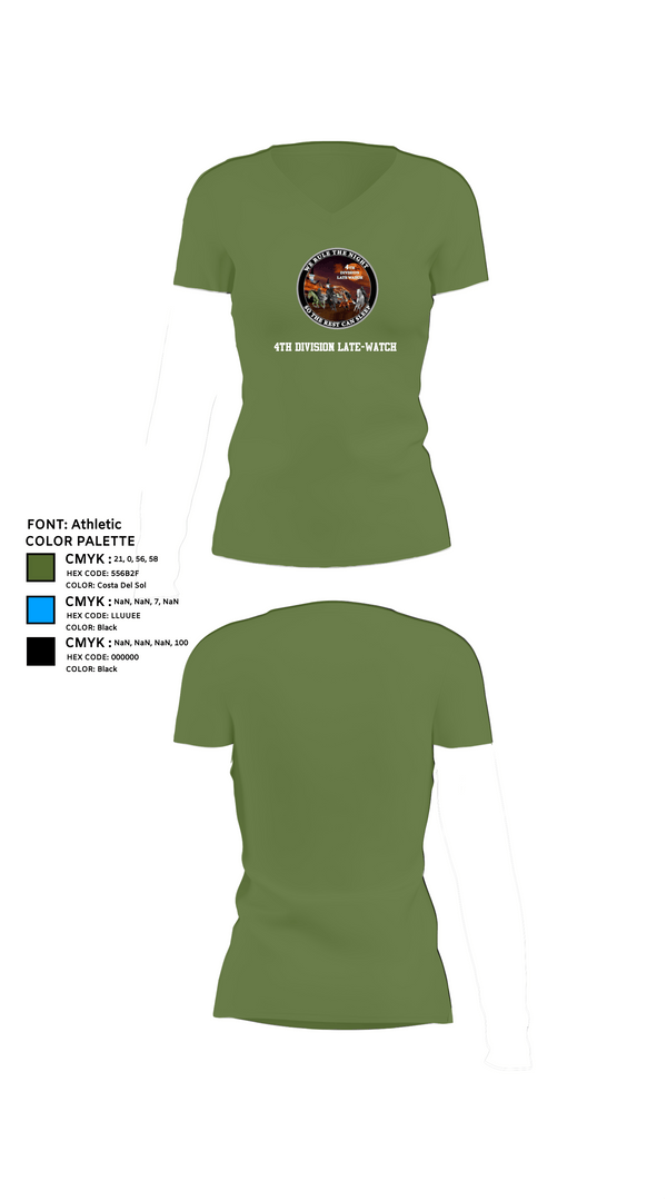 Womens Short Sleeve Vneck Shirt, 4th Division Late-Watch, Police, Teamtime, Team time, sublimation, custom sports apparel, team uniforms, spirit wear, spiritwear, sports uniforms, custom shirts, team store, custom team store, fundraiser sports, apparel fundraiser