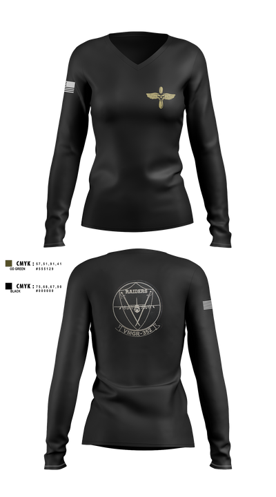 VMGR-352 9508968 Women's Long Sleeve V-neck Shirt - 1