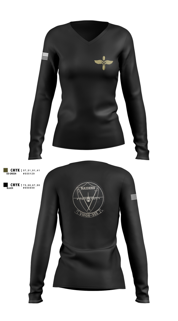 Womens Long Sleeve Vneck Shirt, VMGR-352, , Teamtime, Team time, sublimation, custom sports apparel, team uniforms, spirit wear, spiritwear, sports uniforms, custom shirts, team store, custom team store, fundraiser sports, apparel fundraiser