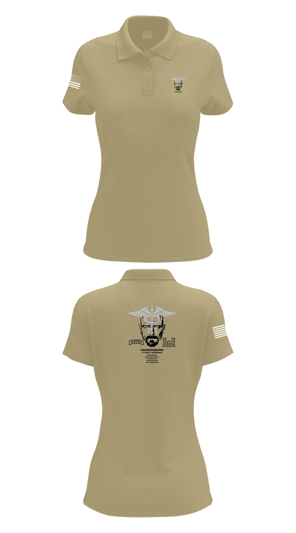Womens Short Sleeve Performance Polo, Heisenberg’s, Army, Teamtime, Team time, sublimation, custom sports apparel, team uniforms, spirit wear, spiritwear, sports uniforms, custom shirts, team store, custom team store, fundraiser sports, apparel fundraiser