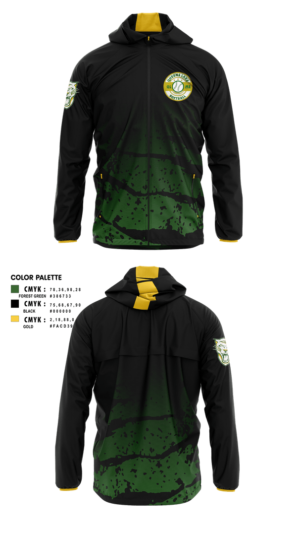 Windbreaker, Queens Lake Panthers, Softball, Teamtime, Team time, sublimation, custom sports apparel, team uniforms, spirit wear, spiritwear, sports uniforms, custom shirts, team store, custom team store, fundraiser sports, apparel fundraiser