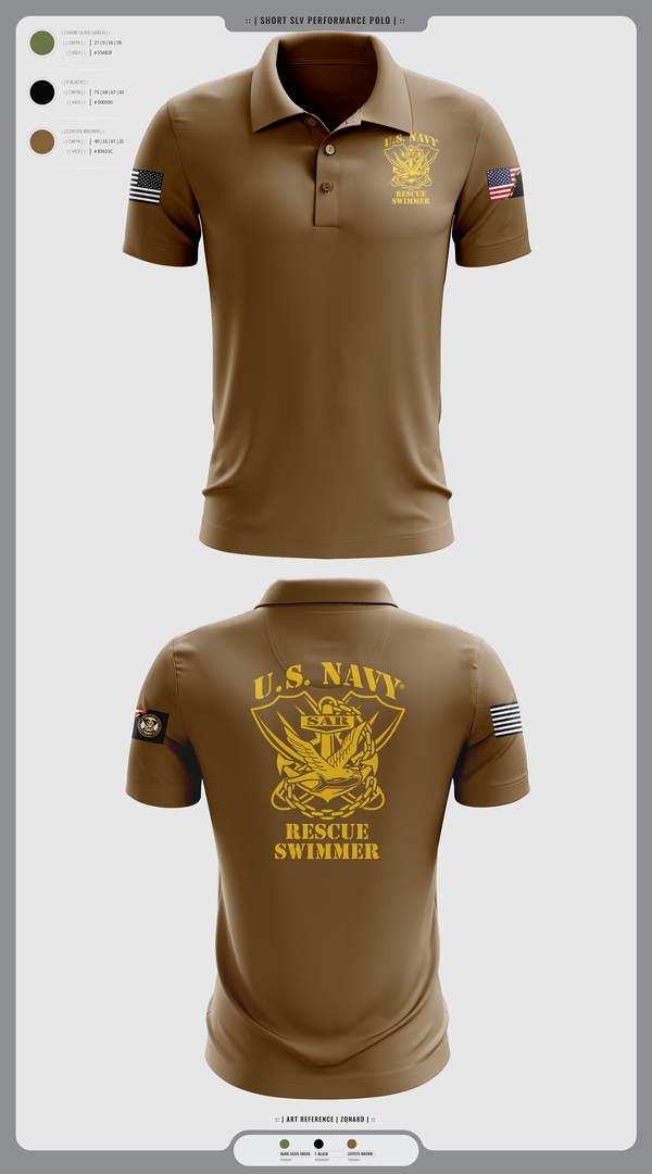 Short Sleeve Performance Polo, Aircrew Rescue Swimmer, , Teamtime, Team time, sublimation, custom sports apparel, team uniforms, spirit wear, spiritwear, sports uniforms, custom shirts, team store, custom team store, fundraiser sports, apparel fundraiser