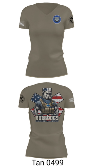 Womens Short Sleeve Vneck Shirt, Bravo Company Bulldogs, , Teamtime, Team time, sublimation, custom sports apparel, team uniforms, spirit wear, spiritwear, sports uniforms, custom shirts, team store, custom team store, fundraiser sports, apparel fundraiser