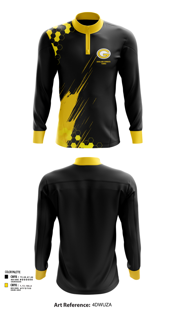 Quarter Zip Jacket, Goodland Cowboys Tennis, Tennis, Teamtime, Team time, sublimation, custom sports apparel, team uniforms, spirit wear, spiritwear, sports uniforms, custom shirts, team store, custom team store, fundraiser sports, apparel fundraiser