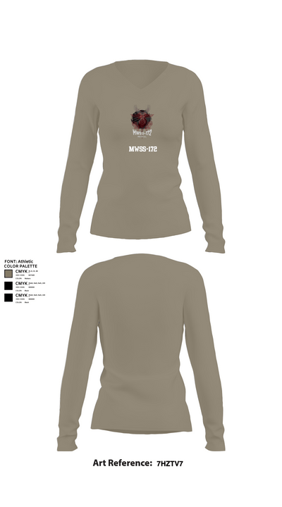 MWSS-172 96924290 Women's Long Sleeve V-neck Shirt - 59