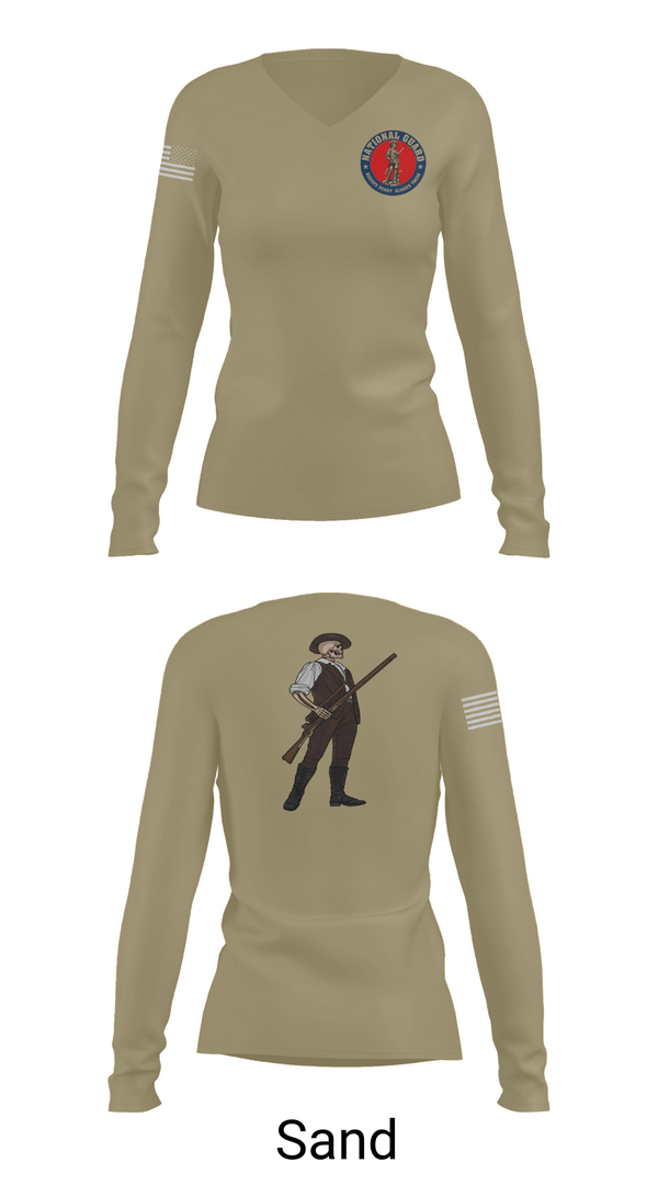 Womens Long Sleeve Vneck Shirt, , National Guard, Teamtime, Team time, sublimation, custom sports apparel, team uniforms, spirit wear, spiritwear, sports uniforms, custom shirts, team store, custom team store, fundraiser sports, apparel fundraiser