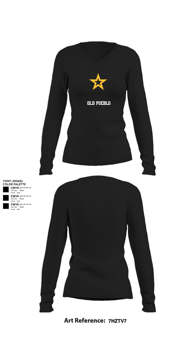 Old Pueblo 62113745 Women's Long Sleeve V-neck Shirt - 22