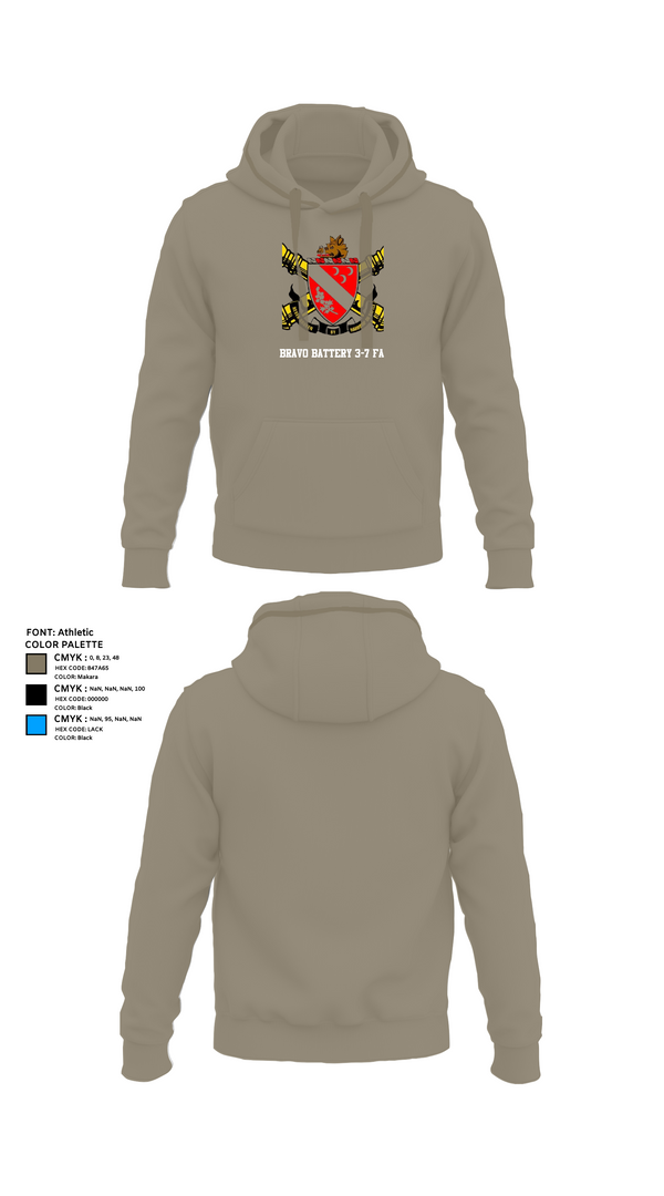 Hoodie, Bravo Battery 3-7 FA, Army, Teamtime, Team time, sublimation, custom sports apparel, team uniforms, spirit wear, spiritwear, sports uniforms, custom shirts, team store, custom team store, fundraiser sports, apparel fundraiser