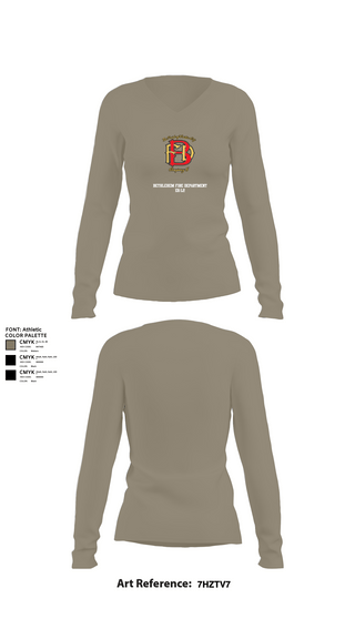 Womens Long Sleeve Vneck Shirt, Bethlehem Fire Department E6/L2, , Teamtime, Team time, sublimation, custom sports apparel, team uniforms, spirit wear, spiritwear, sports uniforms, custom shirts, team store, custom team store, fundraiser sports, apparel fundraiser