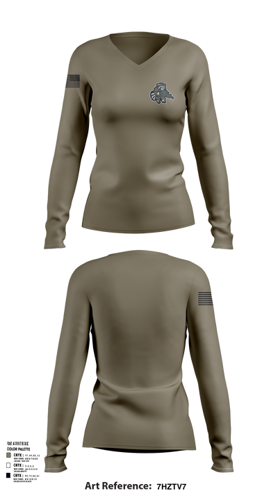 441st Engineer Company 54564095 Women's Long Sleeve V-neck Shirt - 102