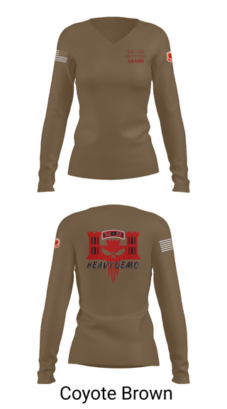 Womens Long Sleeve Vneck Shirt, CESD Bravo 35th Engineer Battalion, , Teamtime, Team time, sublimation, custom sports apparel, team uniforms, spirit wear, spiritwear, sports uniforms, custom shirts, team store, custom team store, fundraiser sports, apparel fundraiser