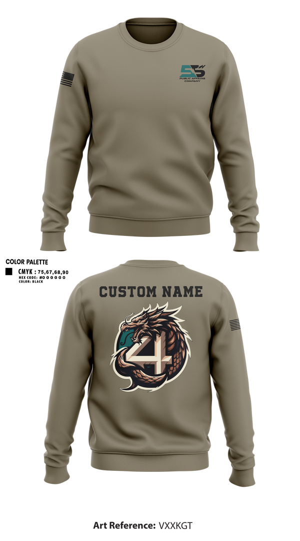 Crew Neck Sweatshirt, 55th COMCAM 4th PLT, , Teamtime, Team time, sublimation, custom sports apparel, team uniforms, spirit wear, spiritwear, sports uniforms, custom shirts, team store, custom team store, fundraiser sports, apparel fundraiser