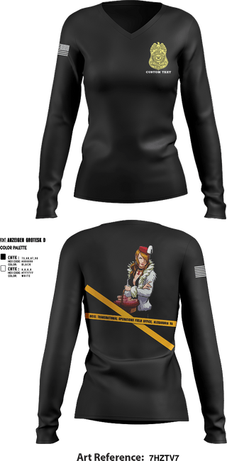 Womens Long Sleeve Vneck Shirt, Defense Criminal Investigative Service Transnational Operations Field Office Alexandria VA, , Teamtime, Team time, sublimation, custom sports apparel, team uniforms, spirit wear, spiritwear, sports uniforms, custom shirts, team store, custom team store, fundraiser sports, apparel fundraiser
