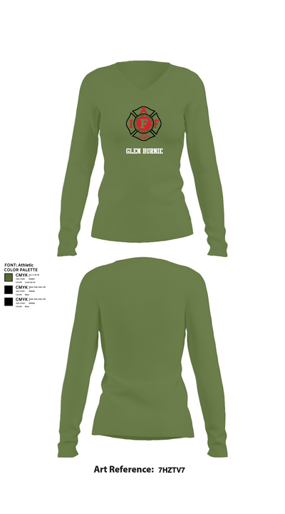 Glen Burnie 74238111 Women's Long Sleeve V-neck Shirt - 42