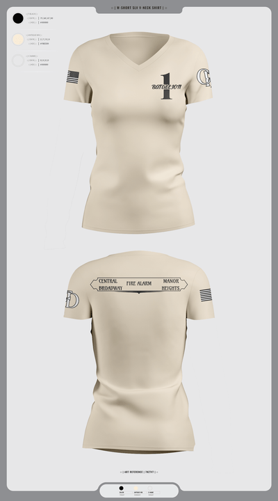 Battalion 1 29533979 Women's Short Sleeve V-neck Shirt - 2