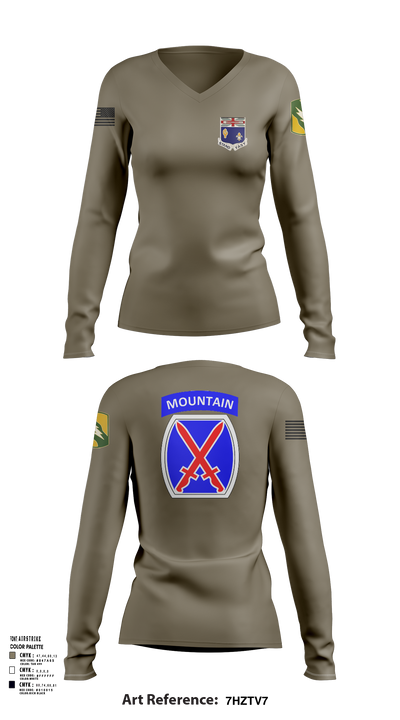 1-155th 38658910 Women's Long Sleeve V-neck Shirt - 102