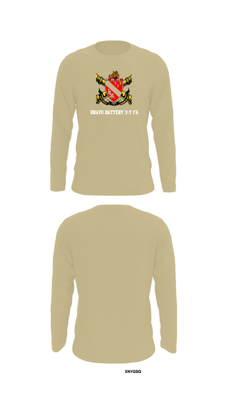 Long Sleeve Performance Shirt, Bravo Battery 3-7 FA, Army, Teamtime, Team time, sublimation, custom sports apparel, team uniforms, spirit wear, spiritwear, sports uniforms, custom shirts, team store, custom team store, fundraiser sports, apparel fundraiser