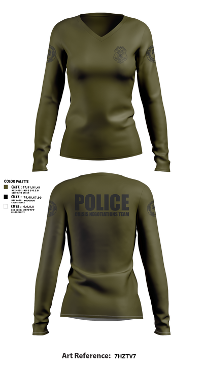 MCPD CNT 24546522 Women's Long Sleeve V-neck Shirt - 109