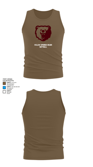 Tank Top, Willow Springs Bears Softball, Softball, Teamtime, Team time, sublimation, custom sports apparel, team uniforms, spirit wear, spiritwear, sports uniforms, custom shirts, team store, custom team store, fundraiser sports, apparel fundraiser