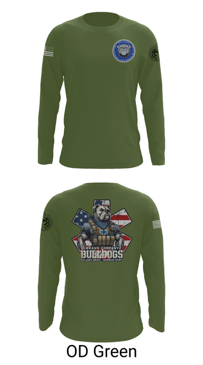 Bravo Company Bulldogs 26926733 Long Sleeve Performance Shirt 46