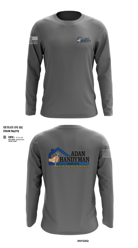 Long Sleeve Performance Shirt, Adan Handyman Services, , Teamtime, Team time, sublimation, custom sports apparel, team uniforms, spirit wear, spiritwear, sports uniforms, custom shirts, team store, custom team store, fundraiser sports, apparel fundraiser
