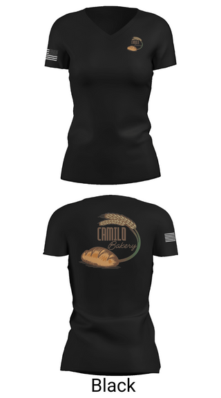 Womens Short Sleeve Vneck Shirt, Camilo bakery, , Teamtime, Team time, sublimation, custom sports apparel, team uniforms, spirit wear, spiritwear, sports uniforms, custom shirts, team store, custom team store, fundraiser sports, apparel fundraiser