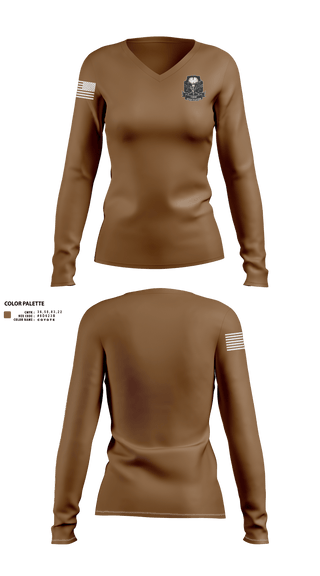 Womens Long Sleeve Vneck Shirt, 1-153 IN Scout Platoon, National Guard, Teamtime, Team time, sublimation, custom sports apparel, team uniforms, spirit wear, spiritwear, sports uniforms, custom shirts, team store, custom team store, fundraiser sports, apparel fundraiser