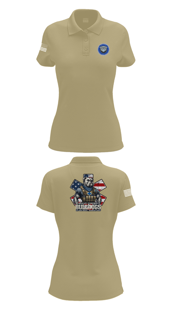 Womens Short Sleeve Performance Polo, Bravo Company Bulldogs, , Teamtime, Team time, sublimation, custom sports apparel, team uniforms, spirit wear, spiritwear, sports uniforms, custom shirts, team store, custom team store, fundraiser sports, apparel fundraiser