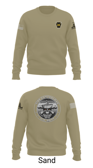 Crew Neck Sweatshirt, Fire Controlman, Navy, Teamtime, Team time, sublimation, custom sports apparel, team uniforms, spirit wear, spiritwear, sports uniforms, custom shirts, team store, custom team store, fundraiser sports, apparel fundraiser