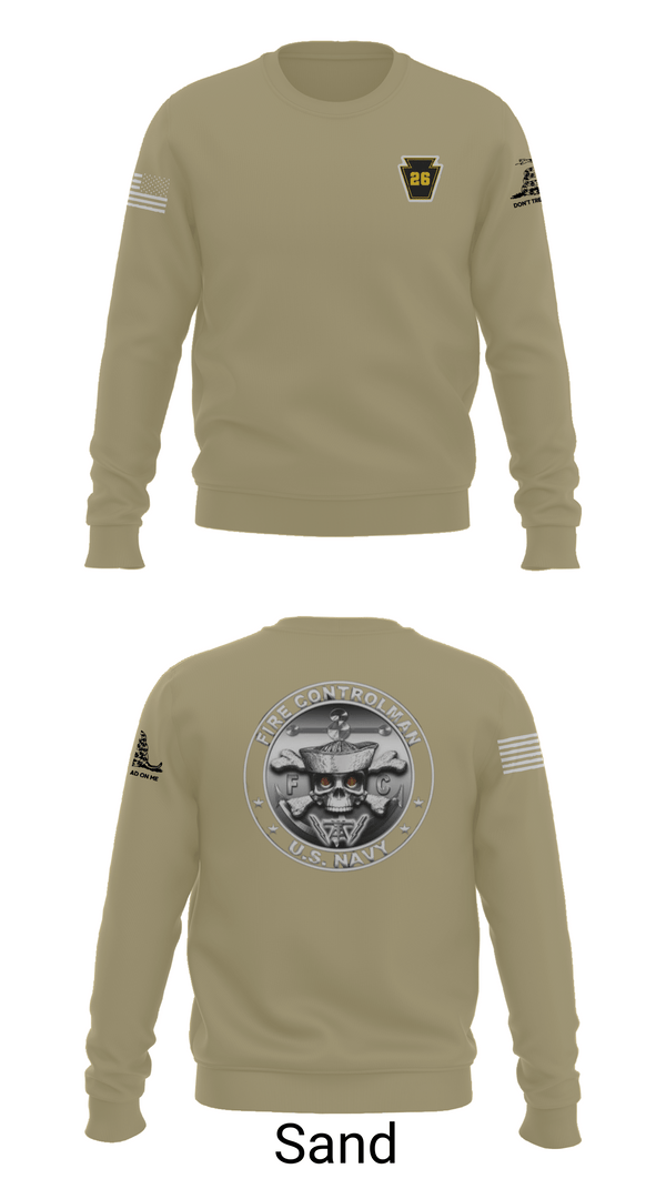Crew Neck Sweatshirt, Fire Controlman, Navy, Teamtime, Team time, sublimation, custom sports apparel, team uniforms, spirit wear, spiritwear, sports uniforms, custom shirts, team store, custom team store, fundraiser sports, apparel fundraiser