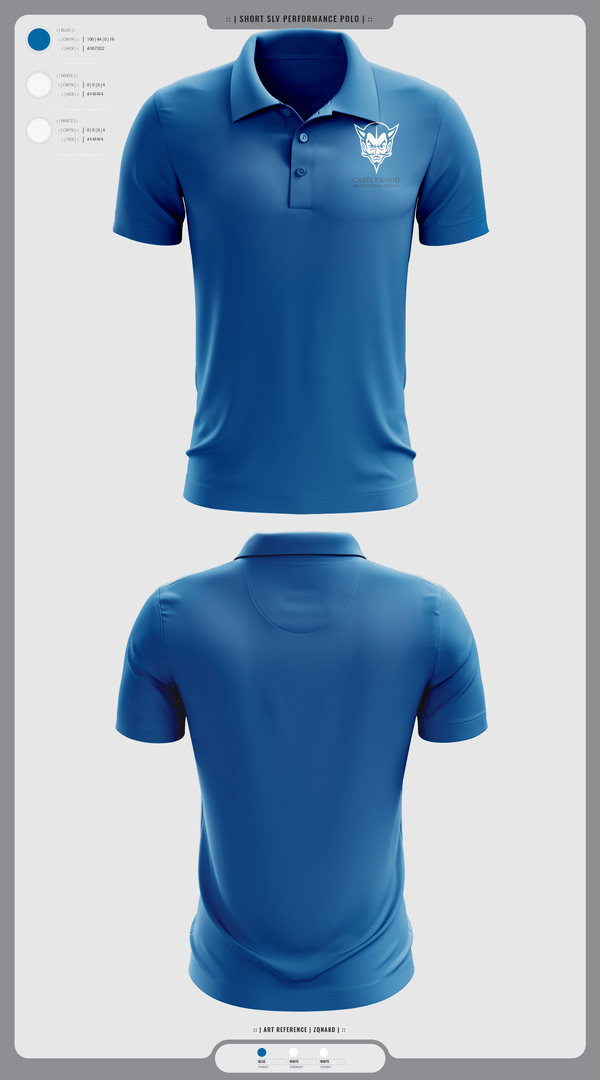 Short Sleeve Performance Polo, Castlewood High School Tennis, Tennis, Teamtime, Team time, sublimation, custom sports apparel, team uniforms, spirit wear, spiritwear, sports uniforms, custom shirts, team store, custom team store, fundraiser sports, apparel fundraiser