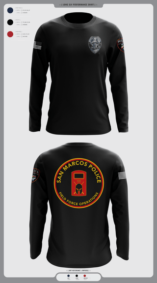 Long Sleeve Performance Shirt, San marcos police - field force, Police, Teamtime, Team time, sublimation, custom sports apparel, team uniforms, spirit wear, spiritwear, sports uniforms, custom shirts, team store, custom team store, fundraiser sports, apparel fundraiser