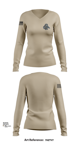 Womens Long Sleeve Vneck Shirt, 441st Engineer Company, Army, Teamtime, Team time, sublimation, custom sports apparel, team uniforms, spirit wear, spiritwear, sports uniforms, custom shirts, team store, custom team store, fundraiser sports, apparel fundraiser