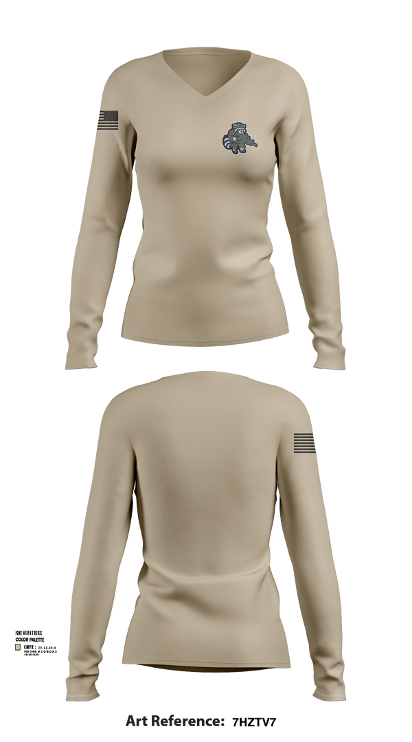 Womens Long Sleeve Vneck Shirt, 441st Engineer Company, Army, Teamtime, Team time, sublimation, custom sports apparel, team uniforms, spirit wear, spiritwear, sports uniforms, custom shirts, team store, custom team store, fundraiser sports, apparel fundraiser