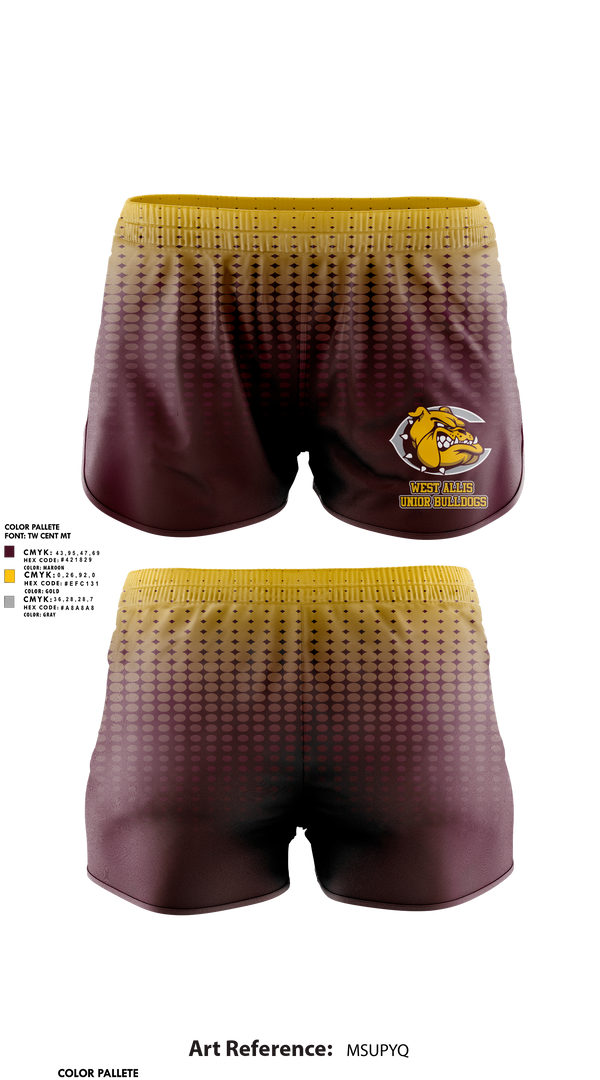Womens Shorts, West Allis Junior Bulldogs, , Teamtime, Team time, sublimation, custom sports apparel, team uniforms, spirit wear, spiritwear, sports uniforms, custom shirts, team store, custom team store, fundraiser sports, apparel fundraiser