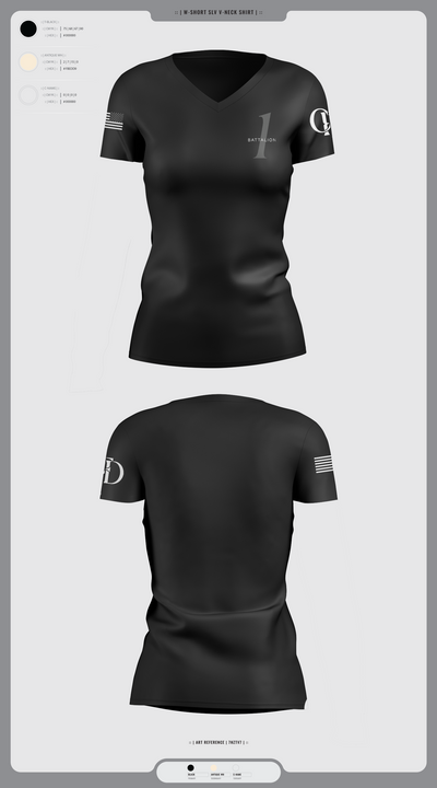 Battalion 1 29533979 Women's Short Sleeve V-neck Shirt - 12