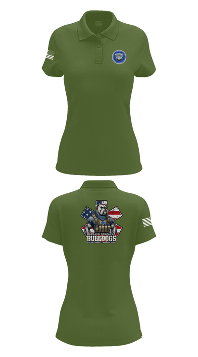Bravo Company Bulldogs 26926733 Women's Short Sleeve Performance Polo  - 55